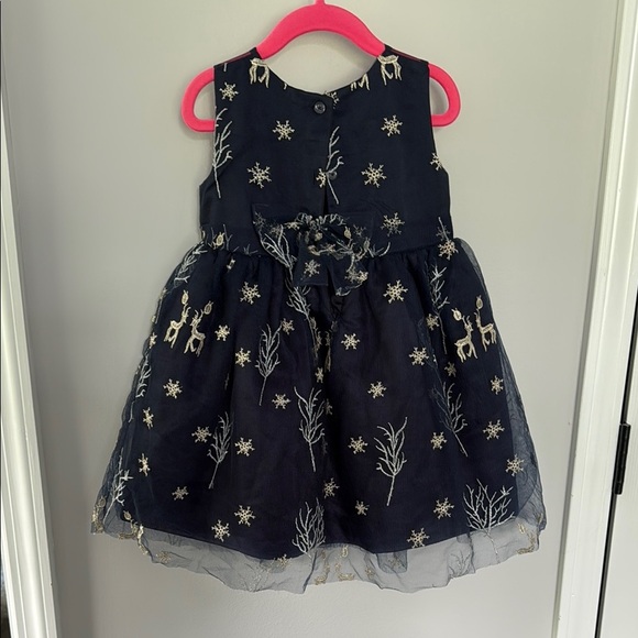 Blueberi Boulevard Blue and Silver A-Line Holiday Dress Size 3T - Picture 4 of 5